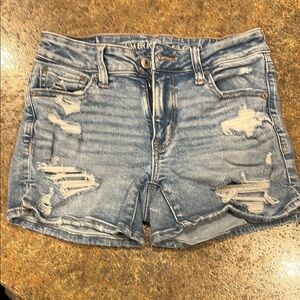 American Eagle Distressed Blue Denim Shorts